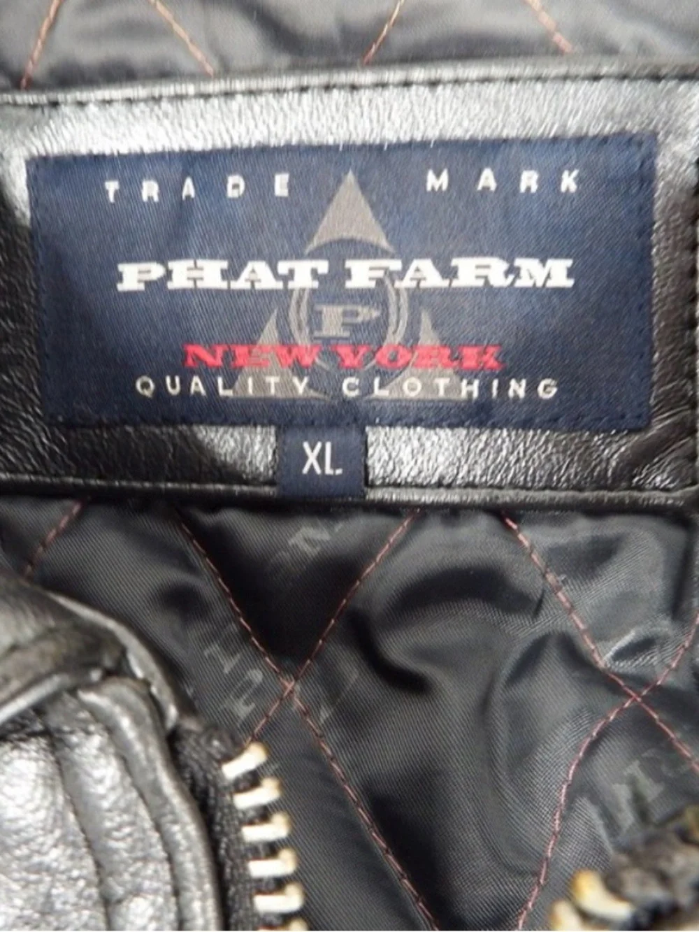 Vintage Phat Farm Vintage Black Leather Jacket XL Men